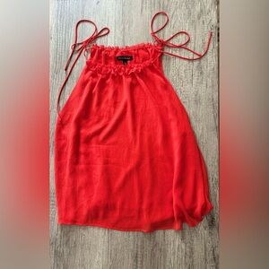 Banana Republic Bright Red Tie Shoulder Tank Top Size Large